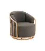 Better Homes & Gardens Lillian Swivel Birdcage Accent Chair, Charcoal Linen - Image 3